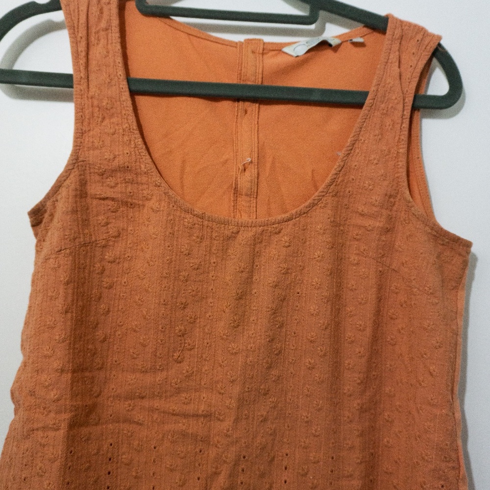 Coral Crop Top - Button back- Embroidery